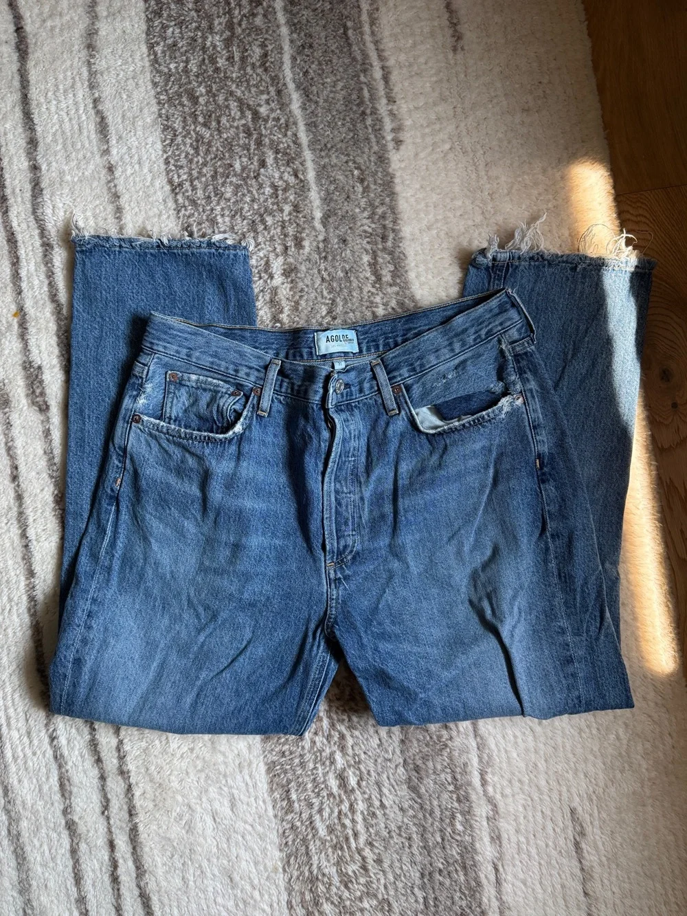Agolde Riley high rise straight crop jean
